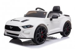 Beneo Elektrické autíčko Ford Mustang 24V, bílé, Měkké EVA kola, Motory: 2 x 16 000 otáček, 24V Baterie, LED Světla, 2,4 GHz dálkové ovládání, MP3 Přehrávač, ORIGINAL licence