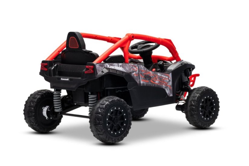 Elektrické autíčko Kawasaki TERYX KRX 1000 12V, červené, jednomiestne, odpružená zadná náprava, 2,4 Ghz diaľkové ovládanie, Lítiová batéria, 2 x 25W Motory, MP3 s USB/AUX,
