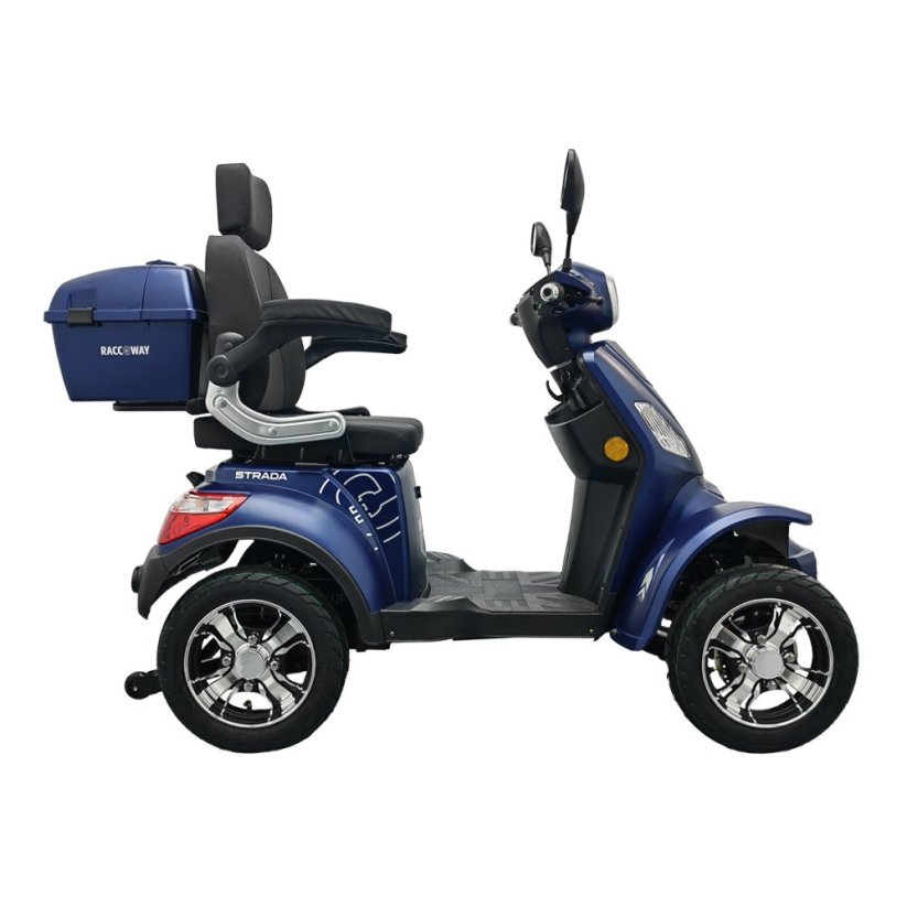 Elektrický čtyřkolový vozík RACCEWAY® STRADA ELECTRIC SCOOTER 1000W 20Ah, modrý lesk