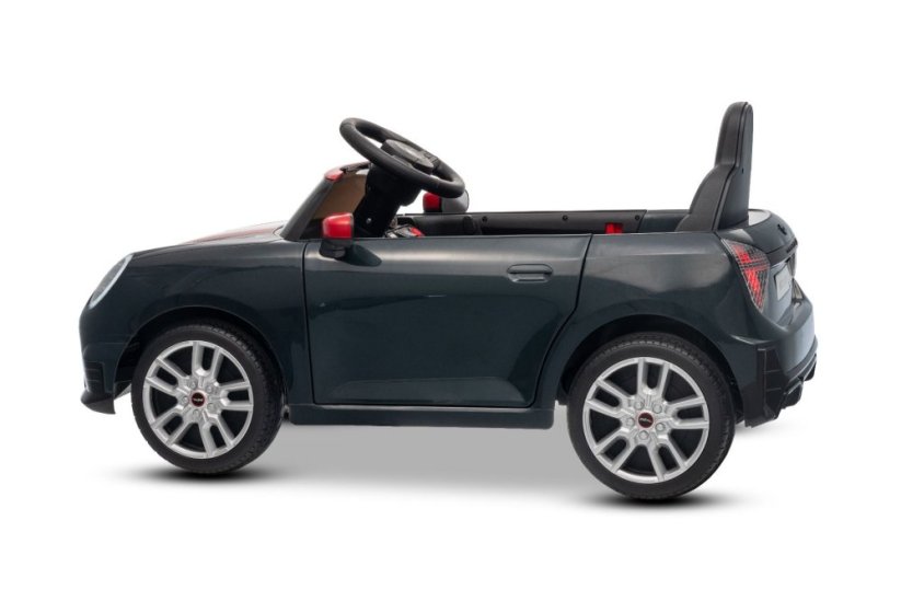 Beneo Elektrické auto BMW Mini Cooper 12V, černé, USB vstup s Bluetooth připojením na MP3 přehrávač, 2,4GHz dálkové ovládání, 2 x 25W motor, lithiová baterie, LED světla, ORIGINÁLNÍ licence
