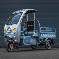 Elektrická nákladní tříkolka Leramotors Cargo G1 1000W s kabinou - Tuk Tuk šedá
