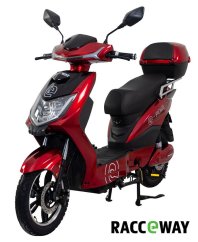 Elektroskúter RACCEWAY® E-FICHTL® 250W 20Ah, červený-lesklý