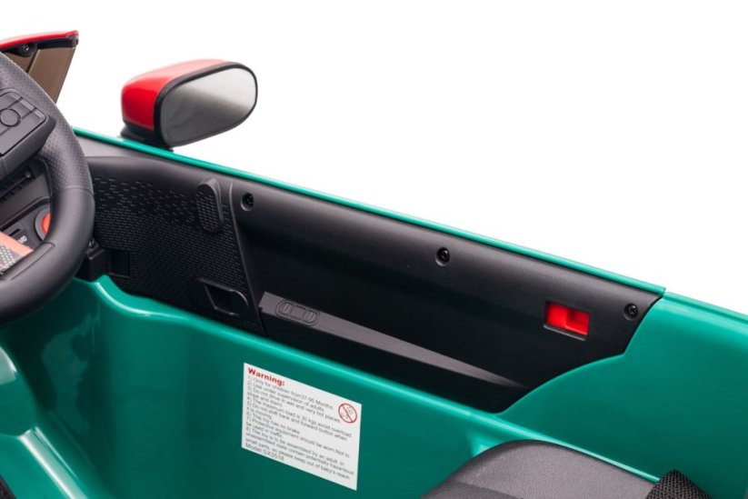 Beneo Elektrické auto BMW Mini Cooper 12V, zelené, USB vstup s Bluetooth připojením na MP3 přehrávač, 2,4GHz dálkové ovládání, 2 x 25W motor, lithiová baterie, LED světla, ORIGINÁLNÍ licence