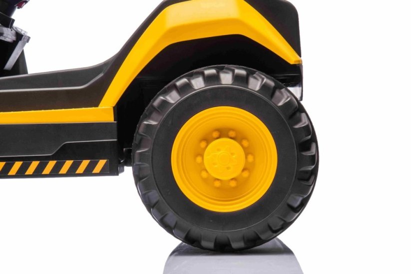 Beneo Licencovaný elektrický Bagr Caterpillar, Jednomístný, žlutý, USB vstupem na MP3 Přehrávači, Zadním pohonem s 2 x 30W Motory a Lithiovou baterií