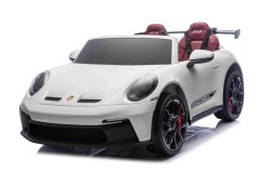Beneo Elektrické autíčko Porsche 911GT3 24V 4x4, bílé, dvojité sedadlo, 2,4GHz dálkové ovládání, USB/AUX vstup, 200W motory, odpružení, lithiová baterie, LED světla vpředu a vzadu, ORIGINÁLNÍ licence