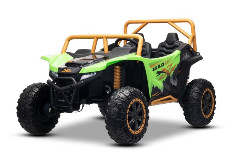 Elektrická buggy Arctic CAT XXL 4x4 24V, zelená, dvoumístná, Měkká EVA kola, Výkonné motory, Lithiová baterie, MP3 přehrávač s Bluetooth, Odpružená zadní náprava, Koženková sedadla, Originální licence