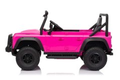 Beneo Elektrické autíčko Land Rover Defender 110 SVX 12V, ružové, 4X4 pohon, LED svetlá, predné aj zadné odpruženie kolies, 2.4 GHz diaľkové ovládanie, USB/Aux Vstup, Bluetooth, Lítiová batéria, 4 X 25W motor, ORIGINÁL licencia