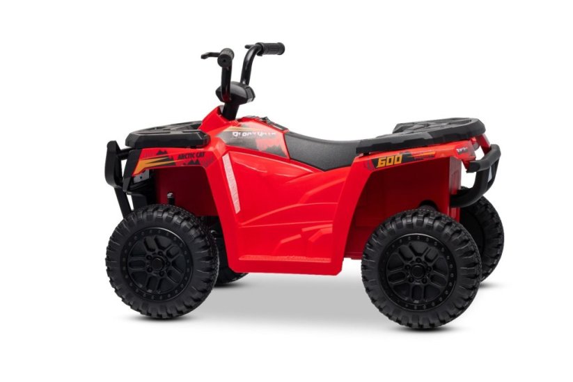 Elektrická čtyřkolka Beneo Arctic Cat 12V se zadním pohonem, červená, LED světla, lithiová baterie, 2 x 25W motor, originální licence