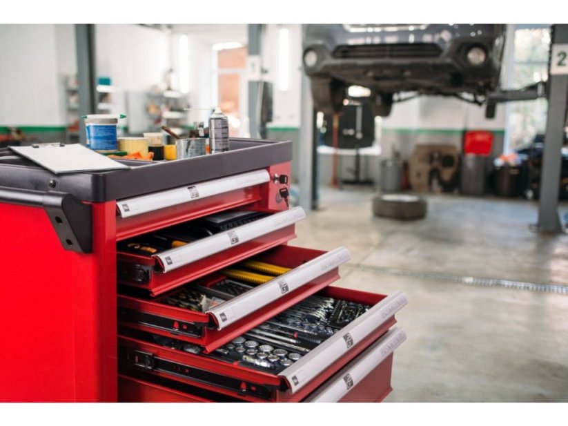 Dílenský vozík G21 Cooper 6, červený