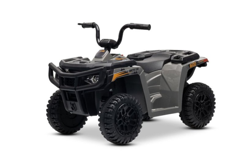 Elektrická čtyřkolka Beneo Arctic Cat 12V se zadním pohonem, šedá, LED světla, lithiová baterie, 2 x 25W motor, originální licence