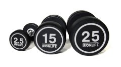 Sada pogumovaných jednoručních činek IronLife 2,5-25 kg