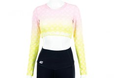 Dámsky Crop Top dlouhý rukáv Crussis fit ombre