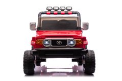 Beneo Elektrické autíčko Toyota FJ Cruiser XXL s pohonom 4x4, licencované (Dvojmiestne), červené, Prenosná lítiová batéria, Vysoký podvozok, Dve sedadlá, Odpružená zadná náprava, 2,4 GHz Diaľkový ovládač, MP3 prehrávač s Bt, LED