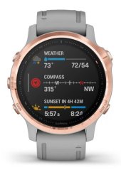 Garmin FÉNIX 6S SAPPHIRE ROSE GOLD-TONE, powder gray band