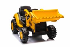 Beneo Licencovaný elektrický Báger Caterpillar so svahovacou aj výkopovou lyžicou, Jednomiestny, žltý, USB vstupom na MP3 Prehrávači, Zadným pohonom s 2 x 30W Motormi a Lítiovou batériou