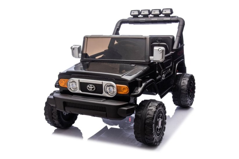 Beneo Elektrické autíčko Toyota FJ Cruiser XXL s pohonom 4x4, licencované (Dvojmiestne), čierne, Prenosná lítiová batéria, Vysoký podvozok, Dve sedadlá, Odpružená zadná náprava, 2,4 GHz Diaľkový ovládač, MP3 prehrávač s Bt, LED
