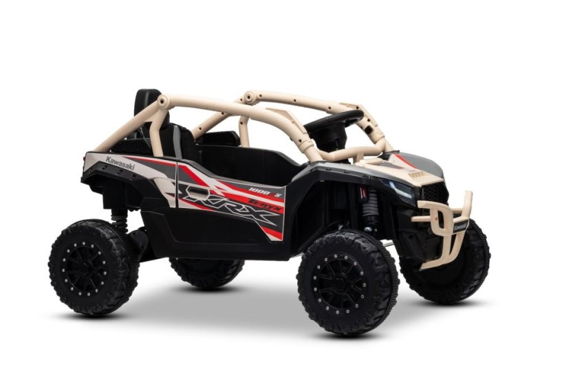 Elektrické autíčko Kawasaki TERYX KRX 1000 12V, khaki, jednomiestne, odpružená zadná náprava, 2,4 Ghz diaľkové ovládanie, Lítiová batéria, 2 x 25W Motory, MP3 s USB/AUX