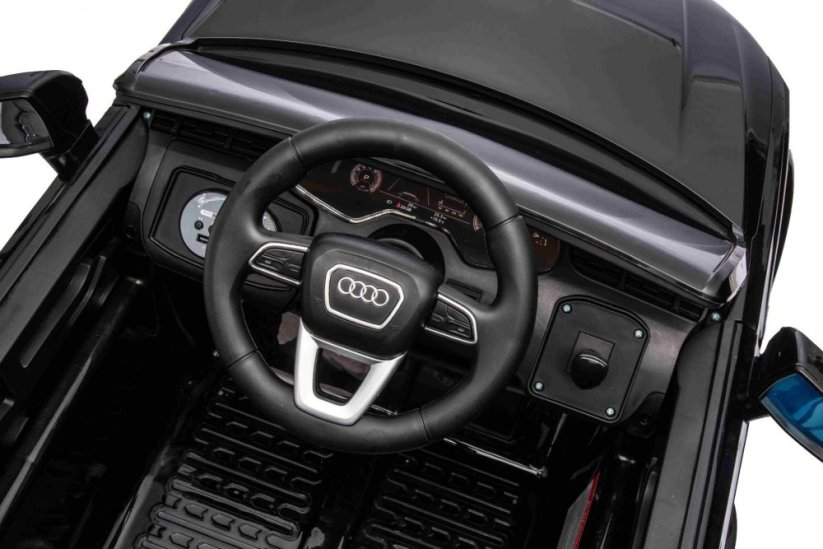 Beneo Elektrické autíčko Audi Q7 černé, Jednomístné, Nezávislé odpružení, 12V baterie, Dálkové ovládání, 2 x 35W motor, LED Světla, USB/AUX Vstup na MP3 přehrávači, Licencované