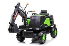 Beneo Elektrický Báger Volvo Excavator 12V s podkopovou lyžicou, Jednomiestne, zelený, mäkké koženkové sedadlo, MP3 Prehrávač s USB/SD/AUX vstupom, Zadný pohon, 2 x 35W Motor, EVA kolesá, 12V/14Ah bat