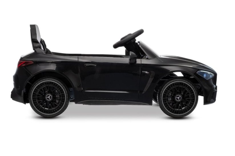 Beneo Elektrické autíčko Mercedes CLE 12V s pohonom zadných kolies, čierne, Jednomiestne, Lítiová batéria, LED svetlá, široké sedadlo, 2,4 GHz diaľkový ovládač, MP3 prehrávač so vstupom USB/AUX a Bluetooth, ORIGINAL Licencia