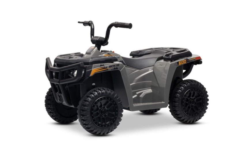 Elektrická čtyřkolka Beneo Arctic Cat 12V se zadním pohonem, šedá, LED světla, lithiová baterie, 2 x 25W motor, originální licence