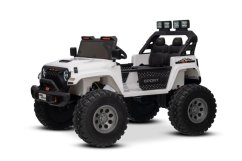 Elektrické autíčko Beneo Motors OFFRIDE 4x4² Dvojmiestne 12V, biele, MP3 Prehrávač s USB/AUX vstupom, Pohon 4x4, Lítiová Batéria, EVA kolesá s odpružením, Diaľkový ovládač, LED Svetlá