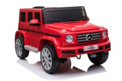 Beneo Elektrické autíčko Mercedes G500 12V, červené, 2,4 GHz diaľkové ovládanie, USB / SD Vstup, odpruženie, Lítiová batéria, LED svetlá, ORIGINÁL licencia