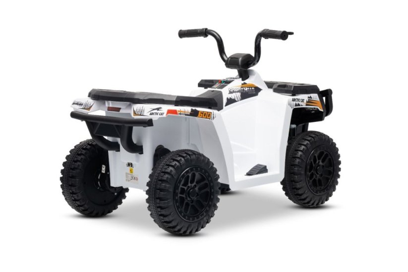 Elektrická štvorkolka Beneo Arctic Cat 12V so zadným pohonom, biela, LED svetlá, Lítiová batéria, 2 x 25W motor, Originál Licencia
