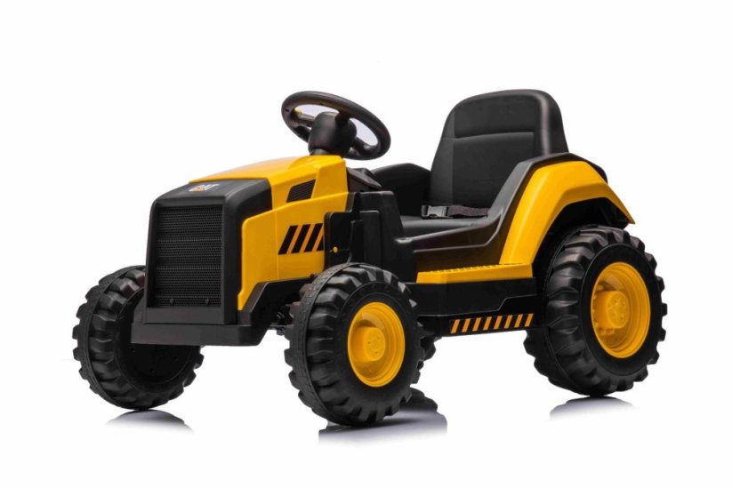 Beneo Licencovaný elektrický Bagr Caterpillar, Jednomístný, žlutý, USB vstupem na MP3 Přehrávači, Zadním pohonem s 2 x 30W Motory a Lithiovou baterií