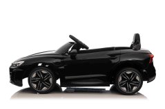 Beneo Elektrické autíčko Audi RS E-Tron GT 12V, černé, široké jednomístné sedátko, 2,4 GHz dálkové ovládání, USB/AUX Vstup, Bluetooth, Odpružení, Lithiová baterie, LED světla, 2 X 25W Motor, ORIGINÁL licence