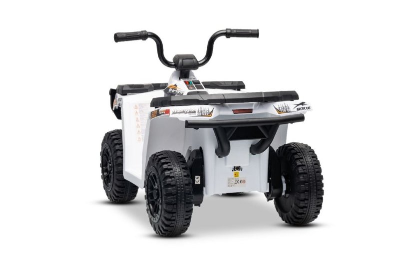 Elektrická štvorkolka Beneo Arctic Cat 12V so zadným pohonom, biela, LED svetlá, Lítiová batéria, 2 x 25W motor, Originál Licencia