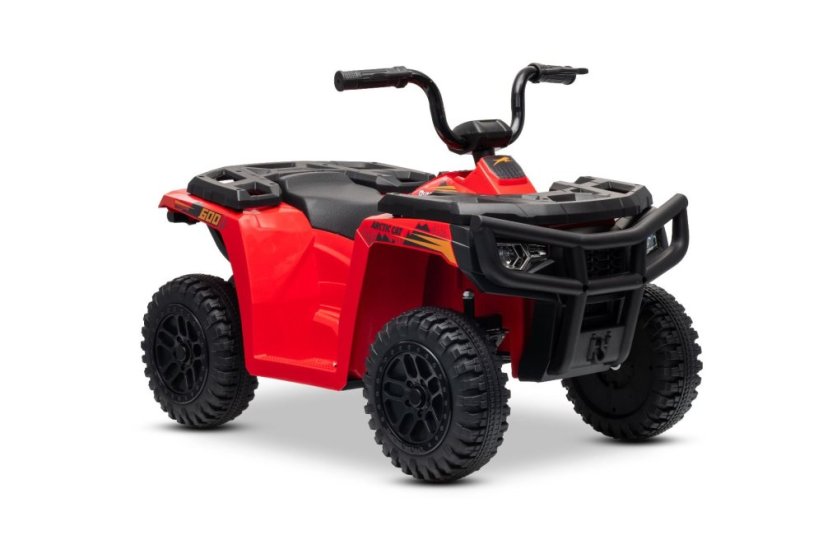 Elektrická čtyřkolka Beneo Arctic Cat 12V se zadním pohonem, červená, LED světla, lithiová baterie, 2 x 25W motor, originální licence