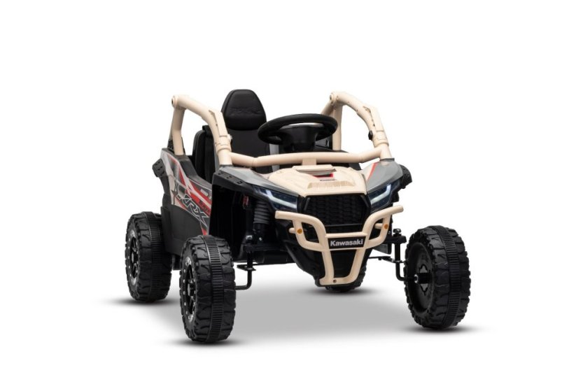 Elektrické autíčko Kawasaki TERYX KRX 1000 12V, khaki, jednomiestne, odpružená zadná náprava, 2,4 Ghz diaľkové ovládanie, Lítiová batéria, 2 x 25W Motory, MP3 s USB/AUX