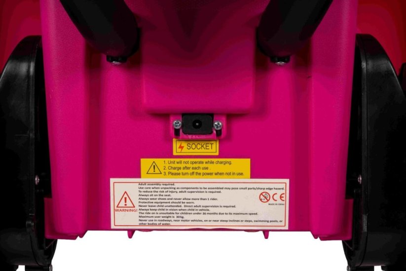 Elektrická čtyřkolka Beneo Arctic Cat 12V se zadním pohonem, růžová, LED světla, lithiová baterie, 2 x 25W motor, originální licence