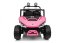 Beneo Elektrické auto T-REX Ride 4x4 dvoumístné 24V, růžové, MP3 přehrávač se vstupem USB/AUX, pohon 4x4, lithiová baterie, odpružení, dálkové ovládání, LED světla