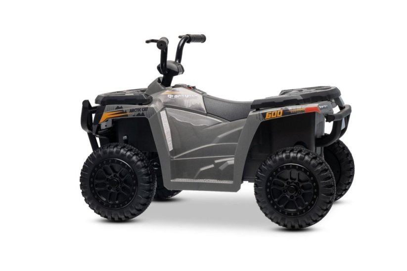 Elektrická čtyřkolka Beneo Arctic Cat 12V se zadním pohonem, šedá, LED světla, lithiová baterie, 2 x 25W motor, originální licence