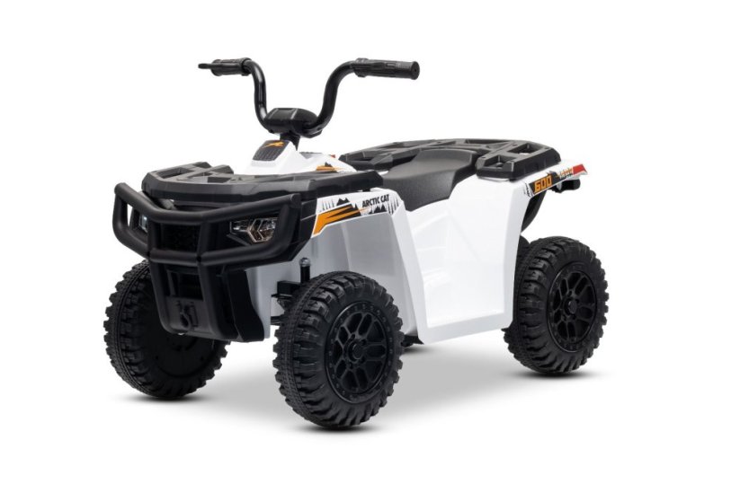 Elektrická štvorkolka Beneo Arctic Cat 12V so zadným pohonom, biela, LED svetlá, Lítiová batéria, 2 x 25W motor, Originál Licencia