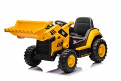Beneo Licencovaný elektrický Bagr Caterpillar se svahovací lžící, Jednomístný, žlutý, USB vstupem na MP3 Přehrávači, Zadním pohonem s 2 x 30W Motory a Lithiovou baterií