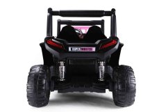 Beneo Elektrické autíčko UTV 24V, ružové, dvojmiestné, 2 x 200 W Motor, Lítiová batéria, EVA kolesá, odpružené nápravy, ektrická brzda, čalúnené sedadlo, 2,4 GHz DO, Dvojmiestne, USB, SD karta