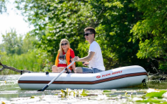 Čln Kolibri K-270 T šedý lamelová podlaha + držiak motora