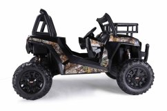 Beneo Elektrické autíčko UTV 24V, černé, dvoumístné, 2 x 200 W Motor, Lithiová baterie, EVA kola, odpružené nápravy, ektrická brzda, čalouněné sedátko, 2,4 GHz DO, Dvoumístné, USB, SD karta