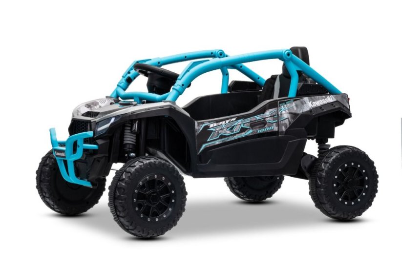 Elektrické autíčko Kawasaki TERYX KRX 1000 12V, modré, jednomiestne, odpružená zadná náprava, 2,4 Ghz diaľkové ovládanie, Lítiová batéria, 2 x 25W Motory, MP3 s USB/AUX