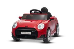 Beneo Elektrické autíčko BMW Mini Cooper 12V, červené, USB Vstup s Bluetooth pripojením na MP3 Prehrávači, 2,4 GHz diaľkové ovládanie, 2 x 25W Motor, Lítiová batéria, LED svetlá, ORIGINAL licencia