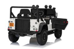 Beneo Elektrické autíčko Land Rover Defender 110 SVX 12V, biele, 4X4 pohon, LED svetlá, predné aj zadné odpruženie kolies, 2.4 GHz diaľkové ovládanie, USB/Aux Vstup, Bluetooth, Lítiová batéria, 4 X 25W motor, ORIGINÁL licencia