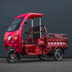 Elektrická nákladní tříkolka Leramotors Cargo G1 1000W s kabinou - Tuk Tuk červená
