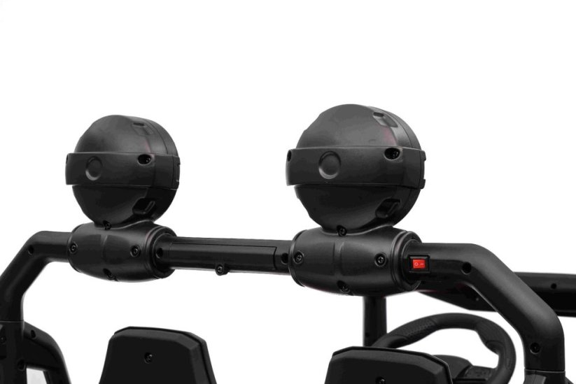 Beneo Elektrické auto T-REX Ride 4x4 dvoumístné 24V, růžové, MP3 přehrávač se vstupem USB/AUX, pohon 4x4, lithiová baterie, odpružení, dálkové ovládání, LED světla