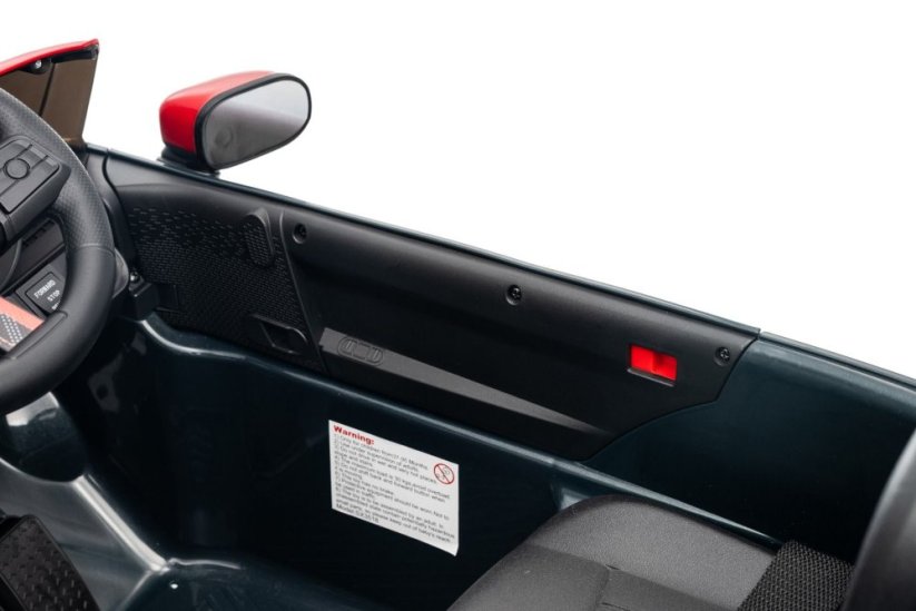 Beneo Elektrické auto BMW Mini Cooper 12V, červené, USB vstup s Bluetooth připojením na MP3 přehrávač, 2,4GHz dálkové ovládání, 2 x 25W motor, lithiová baterie, LED světla, ORIGINÁLNÍ licence