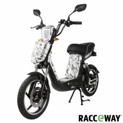 Elektrický skútr RACCEWAY® E-BABETA® černý s kamuflážním vzorem, bez baterie