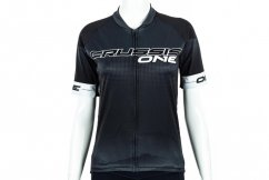 Dámský cyklistický dres Crussis - ONE, krátký rukáv, černá-bílá