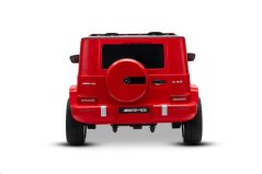 Beneo Mercedes-Benz G63 AMG 4x4 Dvoumístný 24V, červený, MP3 přehrávač s připojením USB/AUX a Bluetooth, pohon 4x4, lithiová baterie , EVA kola s odpružením